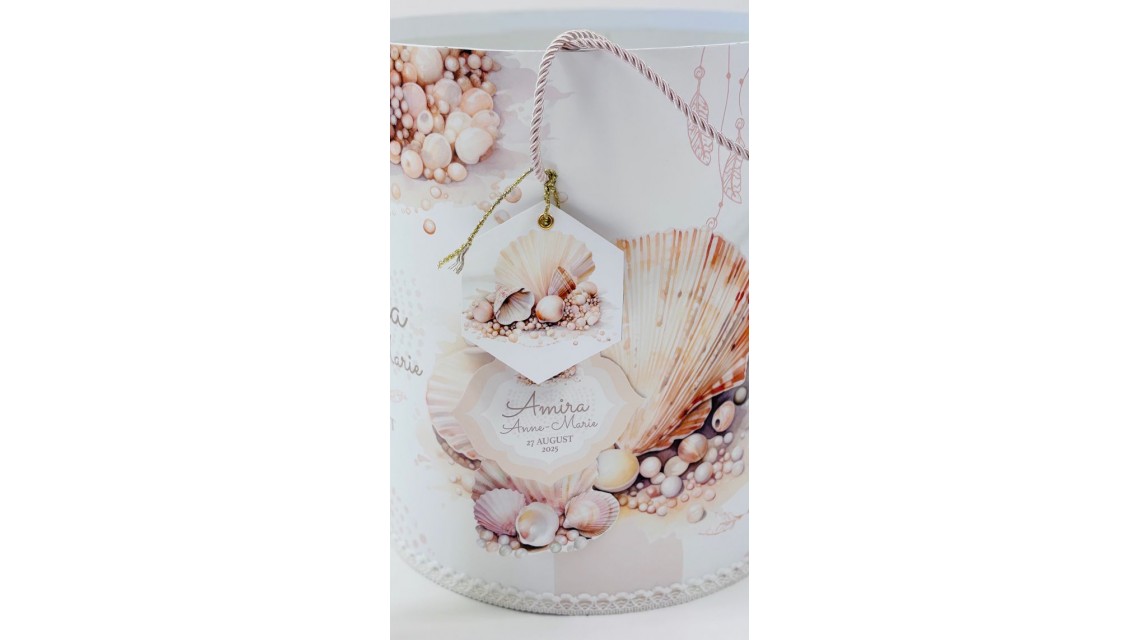 Trusou botez cu perle și scoici în nuanțe sand & peach – „Perle Marine” 13